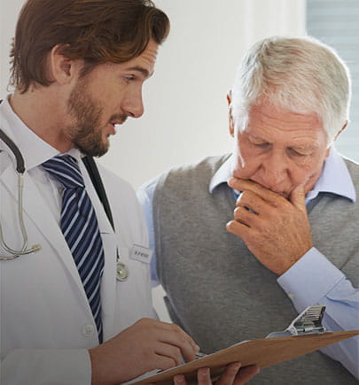 old patient with doctor