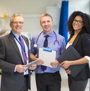 three doctors standing