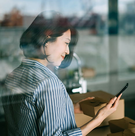 Woman using Smartphone