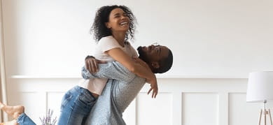 couple in happy mood