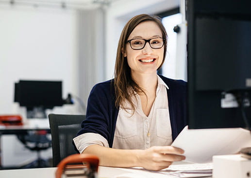 Smiling woman at work