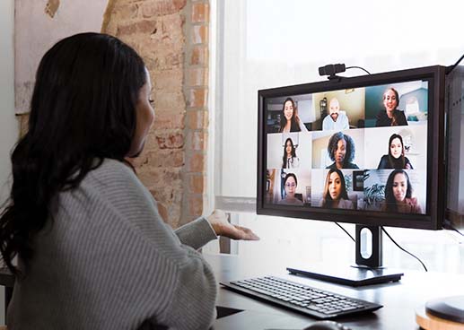 Working from home on a video call