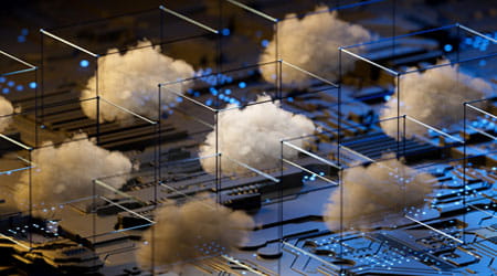 digital image of clouds and computer board