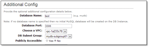 VPC configuration