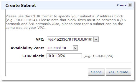 aws subnet