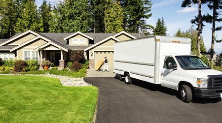 Delivery man with delivery van
