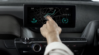 Gps navigation system on screen in smart car
