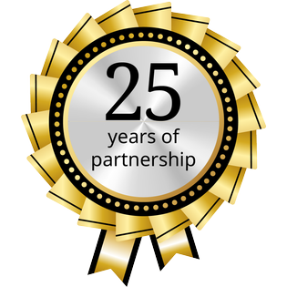 25 years of partnership badge