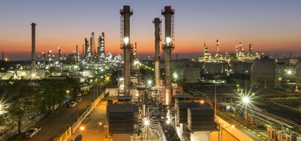 Oil refinery at twilight 