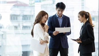 colleagues talking together