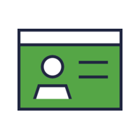 id card sharp duotone icon