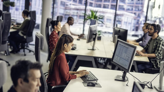Employees is working in office