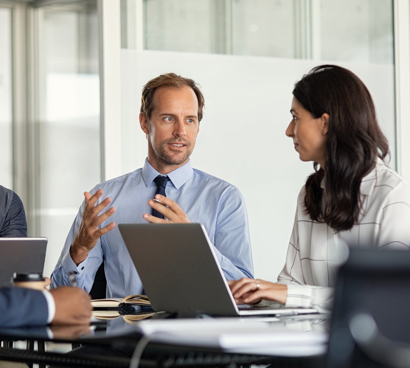 Multiethnic business people in meeting