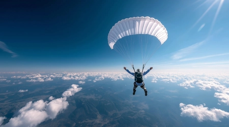 paraglider in sky
