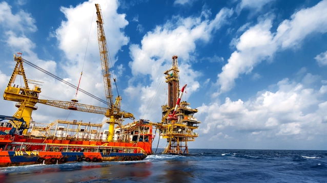 Technician or worker on the crew boat during transfer to platform or drilling rig in process oil and gas platform offshore,technician 