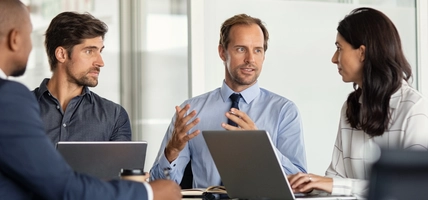 Meeting is going on with client