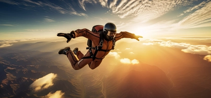 skydiver in sky