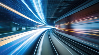 lights in motion around curve