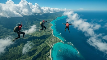Parachute tandem flying