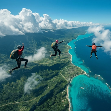 Parachute tandem flying