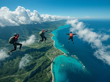 Parachute tandem flying
