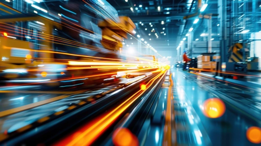 A panoramic view of a modern factory floor