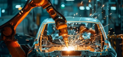 machinery working on car parts
