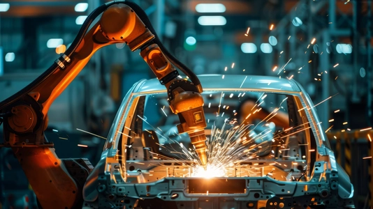machinery working on car parts