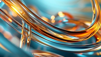 circular glass patterns in orange and blue