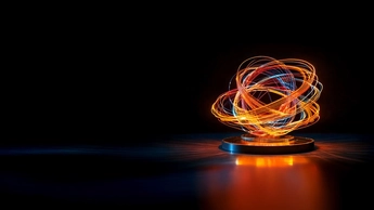 spinning light-up orb in motion