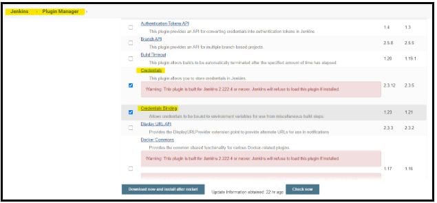 Install the Credential and Credential Binding Plugin