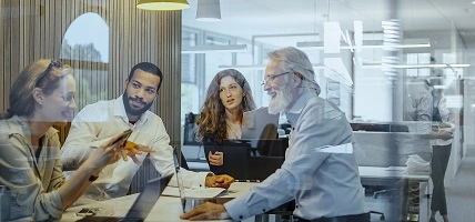 group of business colleagues having meeting