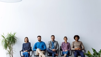 Work candidates waiting for job interview