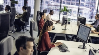 Employees is working in office