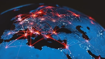 Image of world with red markings on it