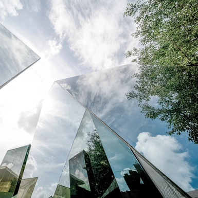 cloud reflections in buildings