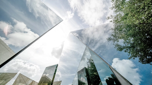 cloud reflections in buildings