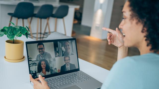 business team in video conference