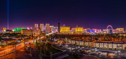 Vegas strip lit up at night
