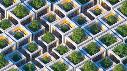 Sustainable green cubic farm