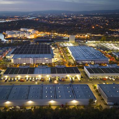 Top view of warehouse