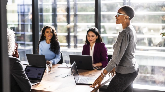 group of colleagues having a meeting