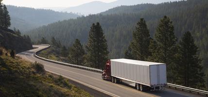 truck on curvy mountain highway