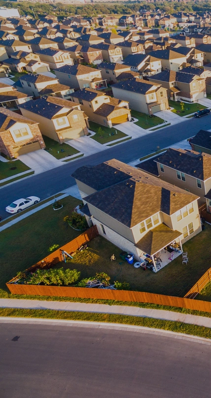 Rows and Rows Of Houses Austin Suburb Community Aerial