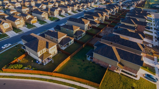 Rows and Rows Of Houses Austin Suburb Community Aerial