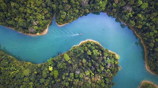 Bird eye view of Surat Thani fly in the morning