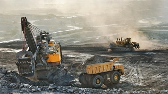 Old machine in coal mine