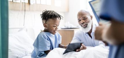 child in hospital