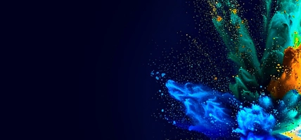 colorful dust cloud on black background