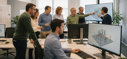 group of colleagues working together